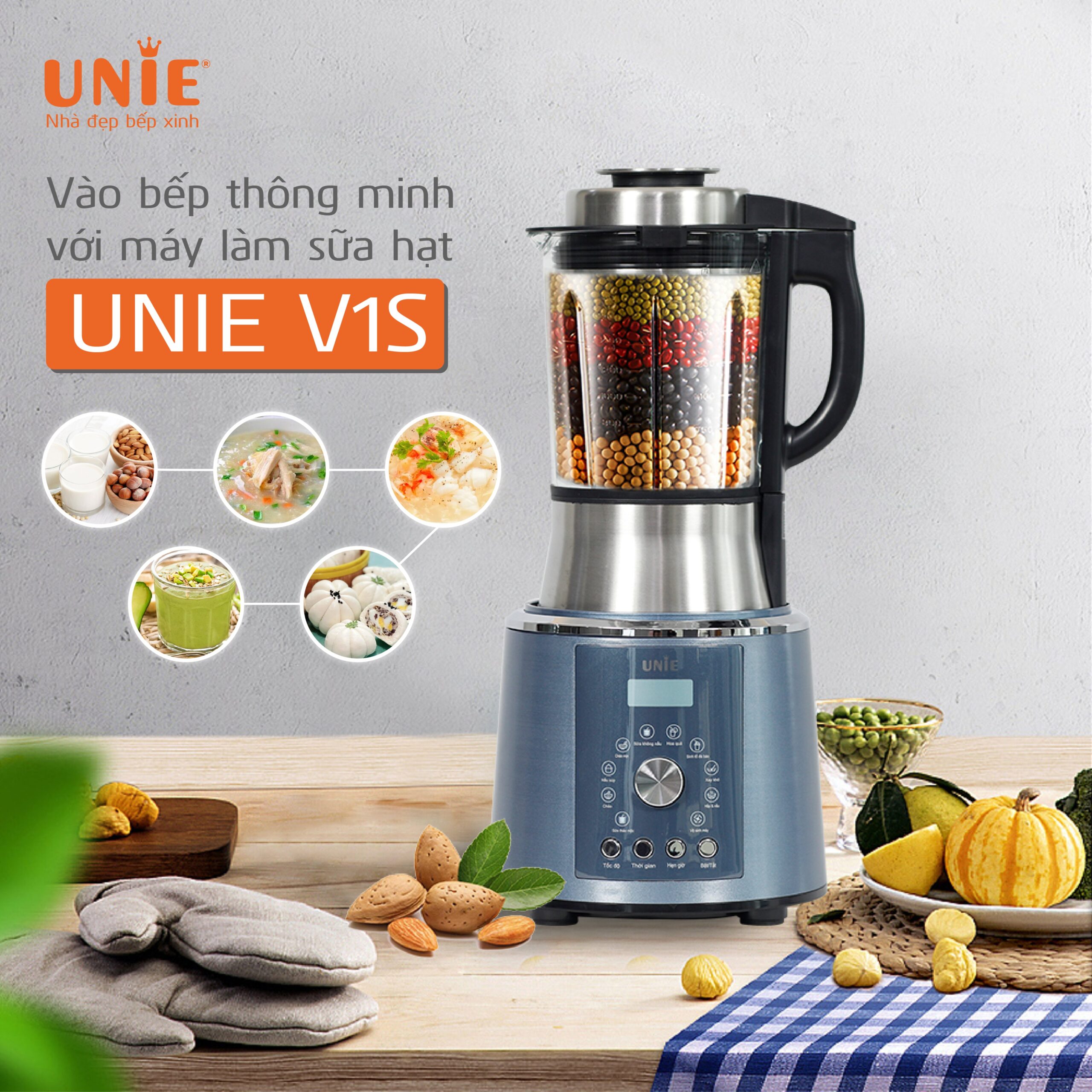 Máy làm sữa hạt unie v1s